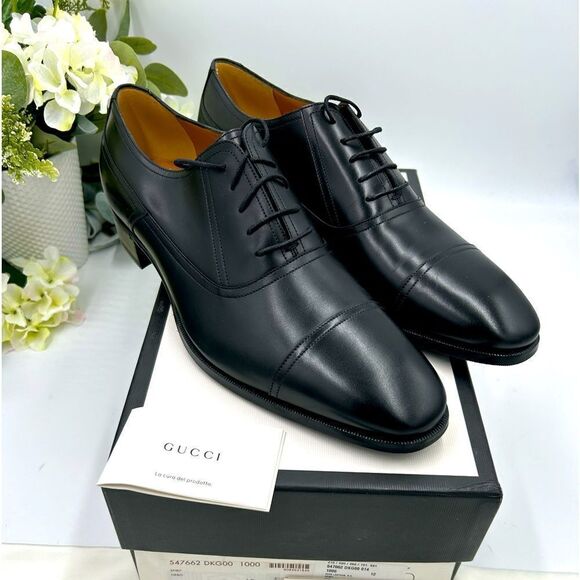 Men’s Gucci lace  up oxfords size 12 made in Italy - Picture 1 of 11
